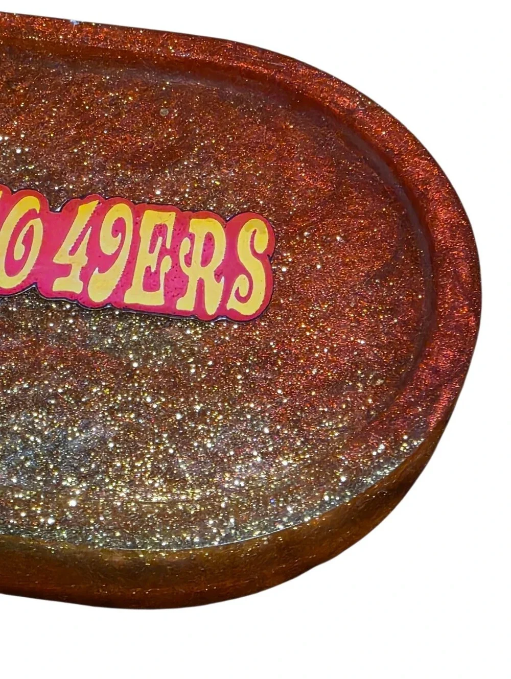 San Francisco 49ers Glitter Resin Trinket Tray EUC Football NFL